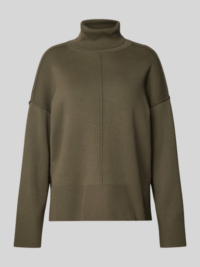 Vila Rollkragenpullover mit Teilungsnähten Khaki 1