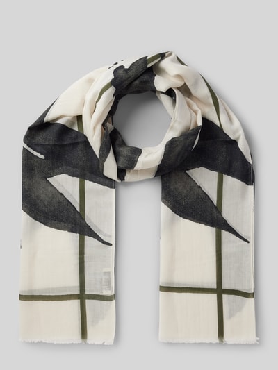 Marc O'Polo Sjaal met katoen en korte franjes Olijfgroen - 1