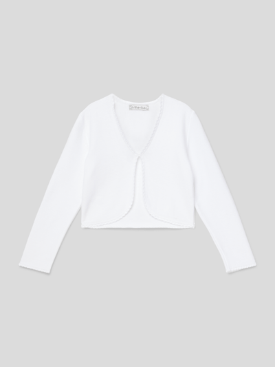 Une Hautre Couture Bolero in Strick-Optik Weiß 1