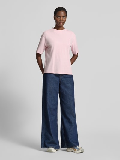 Jake*s Casual t-shirt nadruk z motywem i okrągły dekolt Mocnoróżowy 1