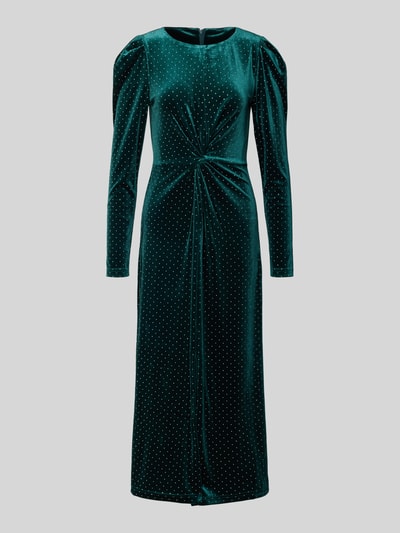 YAS Sukienka koktajlowa z aksamitu z dodatkiem moheru model ‘HELLA’ Ciemnozielony 2