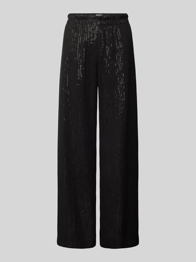 SEDUCTIVE Wide leg stoffen broek met structuurmotief Zwart - 2