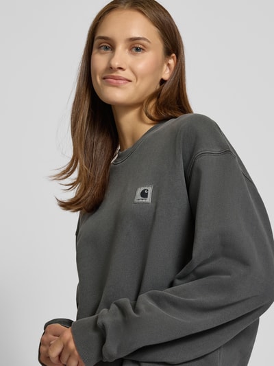 Carhartt Work In Progress Oversized Sweatshirt mit gerippten Abschlüssen Modell 'NELSON' Anthrazit 3