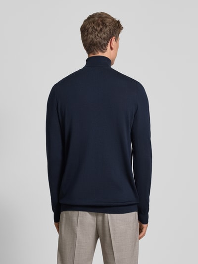 Profuomo Pullover aus Merinowolle mit Rollkragen Marine 5