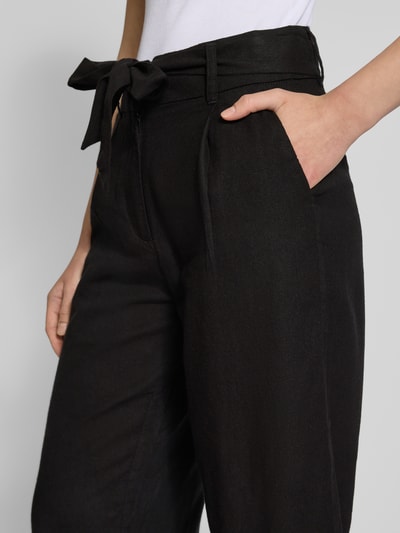Only Regular Fit Culotte aus Viskose-Leinen-Mix Modell 'CARO' Black 3