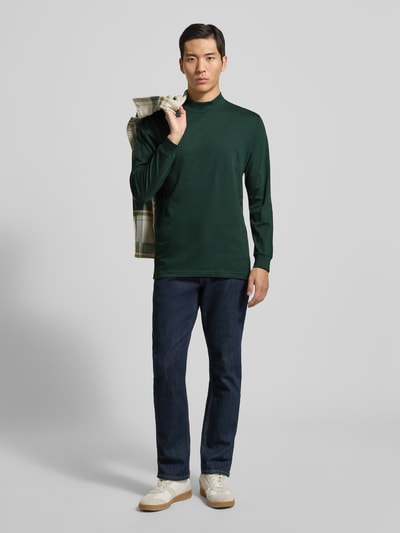 RAGMAN Shirt met lange mouwen en ribboorden Flessengroen - 1