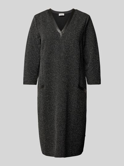 ROBE LÉGÈRE Knielanges Kleid mit V-Ausschnitt Black 2