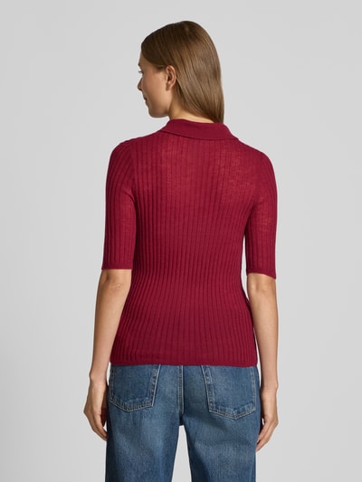 BOSS Orange Koszulka polo o kroju slim fit z mieszanki żywej wełny model ‘C_FUGANO’ Bordowy 5