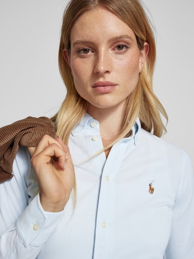 Polo Ralph Lauren Overhemdblouse met labelstitching Blauw - 3