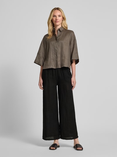 ZABAIONE Leinenhose mit Eingrifftaschen Black 1
