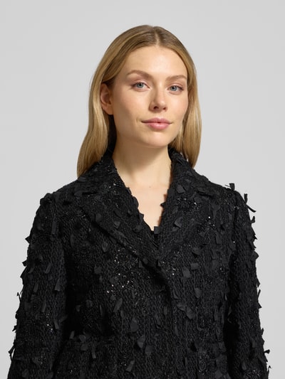 Luisa Cerano Regular fit Blazer met Structuurpatroon en Pailletten Zwart - 3