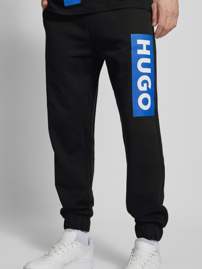 Hugo Blue Regular Fit Sweatpants mit Label-Print Modell 'Nuram' Black 3