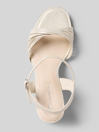 Tamaris sandalen met leer binnenzool Metallic beige - 3