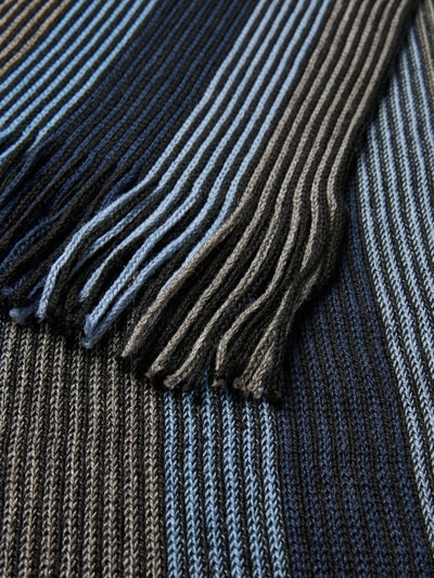 Christian Berg Men Sjaal met franjes Marineblauw - 2