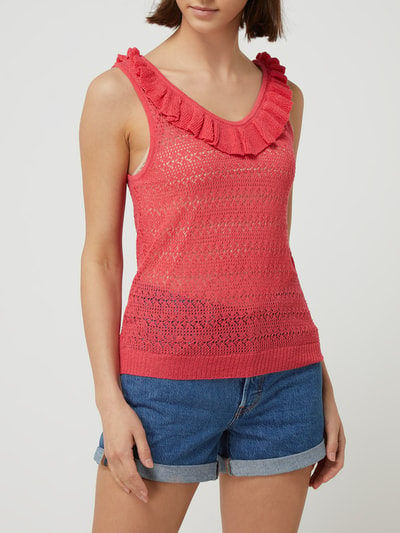 Vero Moda Tricottop met ruches, model 'Mikia' Fuchsia - 4