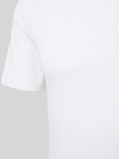 Männermodel trägt Slim Fit T-Shirt aus reiner Baumwolle im 3er-Pack von Polo Ralph Lauren Underwear, Optik: Unifarben, Kurzarm, Jersey, Nahaufnahme Oberkörper.