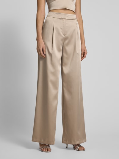 Jake*s Cocktail Wide Leg Bundfaltenhose mit Eingrifftaschen Metallic Beige Melange 4