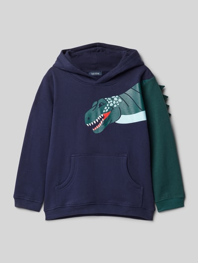 Blue Seven Hoodie mit Label-Print Marine 1