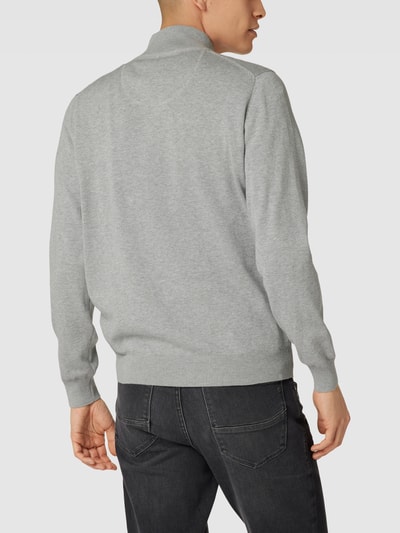 Fynch-Hatton Gebreide pullover met labelstitching, model 'Troyer' Zilver - 5