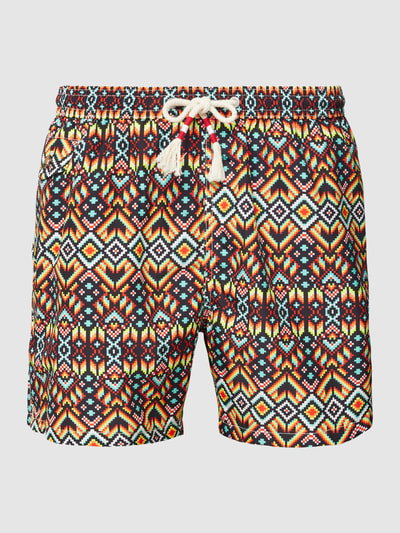 MC2 Saint Barth Badehose mit Allover-Muster Modell 'LIGHTING' Dunkelrot 1