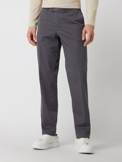 Hiltl Straight fit chino met stretch, model 'Peaker' Antraciet - 4