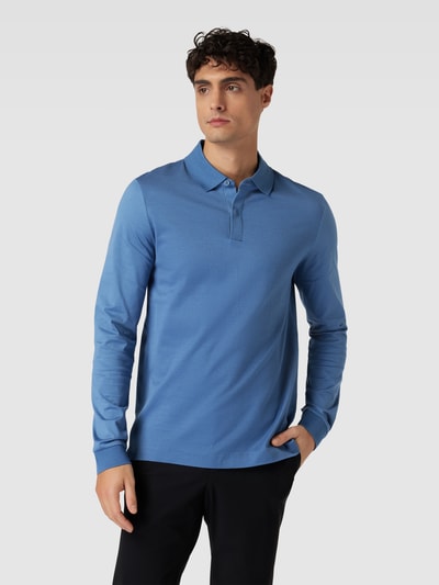 BOSS Poloshirt mit langen Ärmeln Modell 'Pleins' Bleu 4