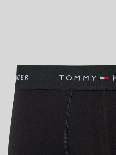 Produktfoto, Pants aus Baumwoll-Mix im 3er-Pack von Tommy Hilfiger, unifarben in Schwarz, Skinny Fit mit elastischem Bund und Label-Schriftzug, Stretchmaterial