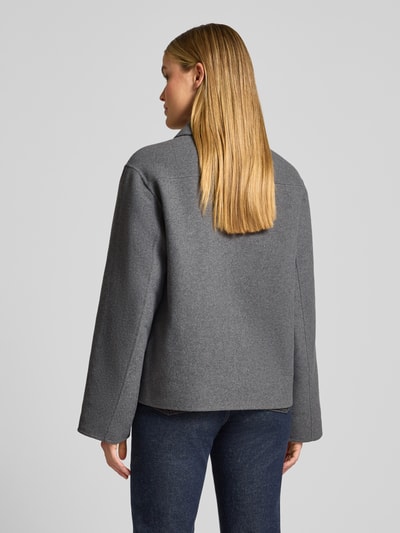 Jake*s Collection Relaxed Fit Jacke mit Lammwoll- und Viskose-Anteil Mittelgrau Melange 5