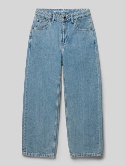 Produktfoto, Baggy Fit Jeans mit Label-Detail von Garcia in hellblau aus reiner Baumwolle, sichtbare Eingrifftaschen, strukturierte Denim-Oberfläche