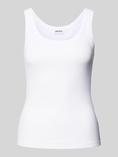 Jake*s Casual Tanktop in Ripp-Optik Weiss 2