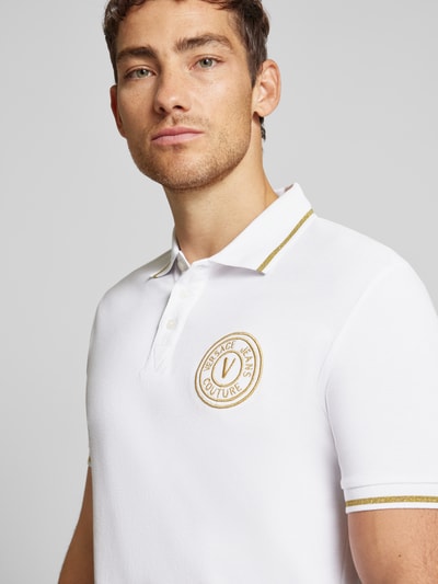 Versace Jeans Couture Poloshirt mit Label-Stitching Weiss 3