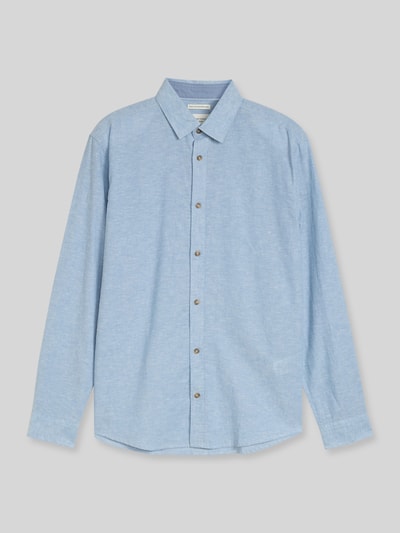 Tom Tailor Regular Fit Freizeithemd aus Leinen-Baumwolle-Mix Hellblau 2