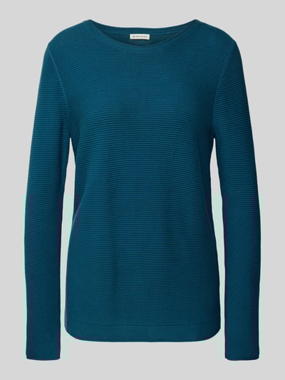 Tom Tailor Sweter o kroju regular fit z czystej bawełny Petrol 2