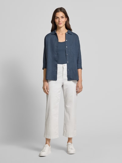 MAC Spodnie capri z lamowanymi kieszeniami z tyłu Jasnoszary 1