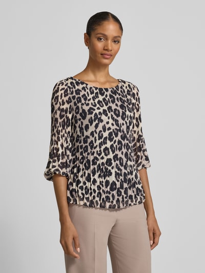 s.Oliver BLACK LABEL Bluzka o kroju regular fit z długim rękawem i wzorem na całej powierzchni Czarny 4