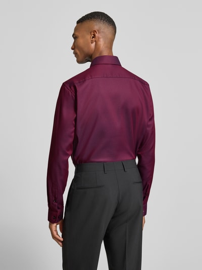 Christian Berg Men Regular Fit Businesshemd aus Baumwolle mit Kentkragen Bordeaux 5