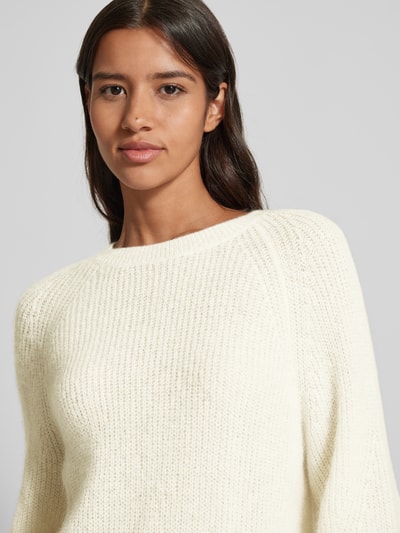 Lanius Gebreide pullover met ribboorden Offwhite - 3