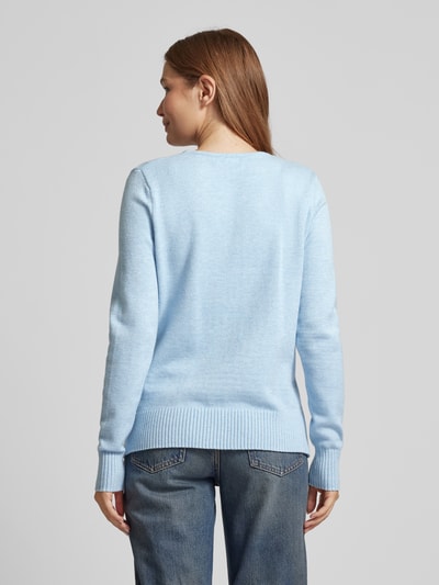 Christian Berg Woman Gebreide pullover met ribboorden, model 'Aliv' Lichtblauw gemêleerd - 5