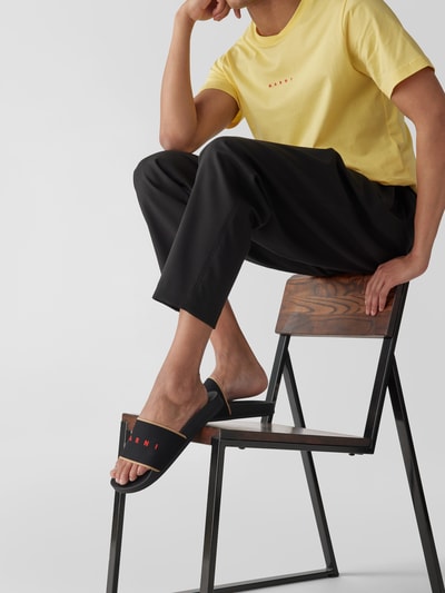 Marni Slides mit Label-Print Schwarz 1