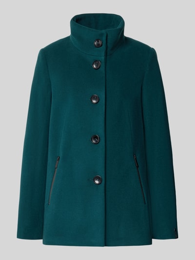 Produktfoto, Jacke aus Schurwoll-Mix mit Kaschmir-Anteil Modell 'Janna' von Milo Coats in Türkis, Stehkragen, Reißverschlusstaschen, Regular Fit