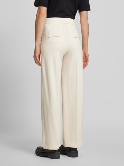 ROSNER Wide leg stoffen broek met band en persplooien, model 'Mara' Offwhite - 5