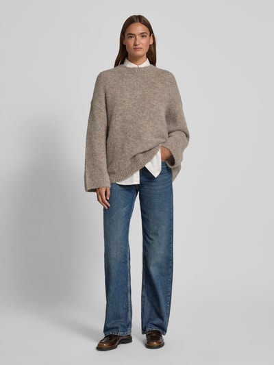 Selected Femme Oversized Strickpullover aus Alpaka-Mix Modell 'GABRIELLA' Dunkelgrau 1