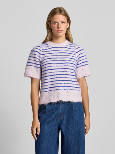 PIECES Regular Fit T-Shirt mit Woll-Anteil Modell 'ASIRA' Flieder Melange 4