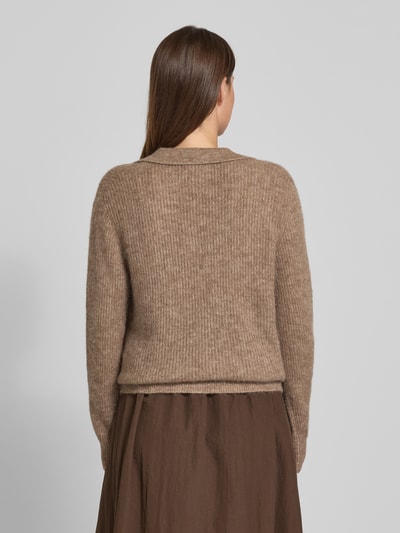 FREE/QUENT Strickpullover mit gerippten Abschlüssen Modell 'Hil' Taupe 5