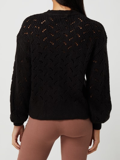 Pieces Pullover mit Lochmuster Modell 'Chloe' Black 5