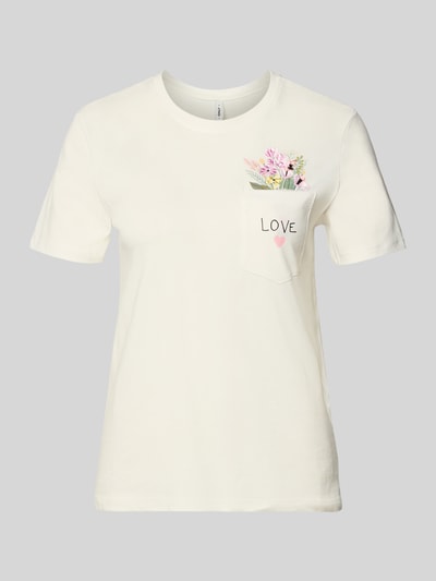 ONLY Regular Fit T-Shirt aus reiner Bio-Baumwolle Modell 'POLLY' Weiss 2