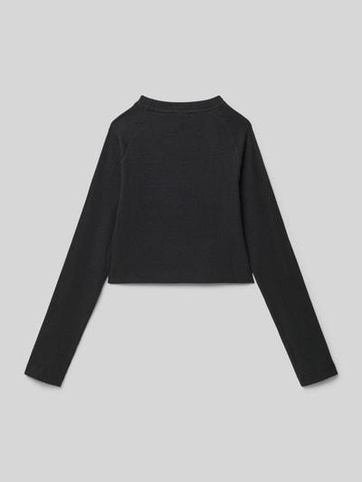 adidas Originals Bluzka z długim rękawem i drobnym prążkowaniem Czarny 3