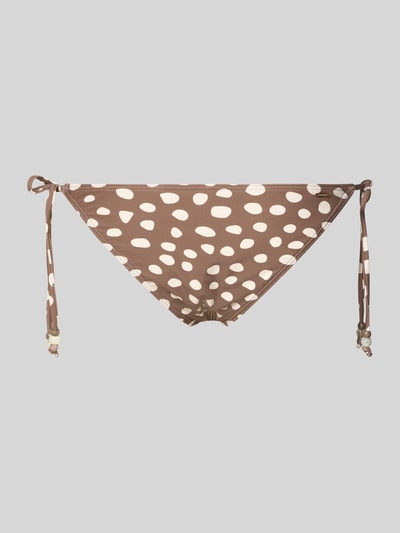 Produktfoto, Bikini-Slip mit seitlicher Schnürung Modell 'Dauna' von Barts, brązowy materiał z białymi plamkami, dopasowany krój, stretch
