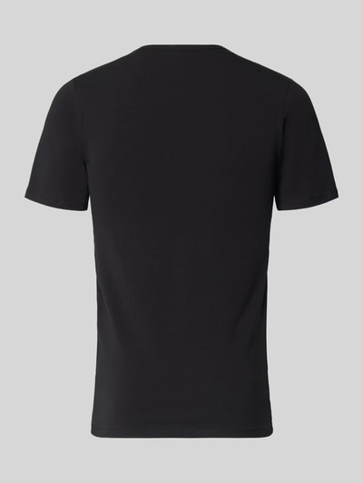 Produktfoto, T-Shirt mit Rundhalsausschnitt von MCNEAL in Schwarz, Slim Fit, aus Baumwoll-Elasthan-Mix, glatte Struktur.