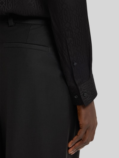 HUGO Slim fit vrijetijdsoverhemd met jacquardmotief, model 'KENNO' Zwart - 6